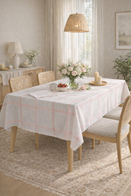 Скатерть овальная с салфетками Palombella RIO 180x270x12 OVALE (Pink)