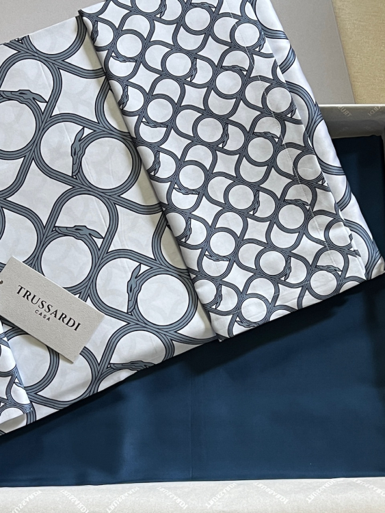 220x200 Постельное белье Trussardi CONTEMPORARY LOGO blue